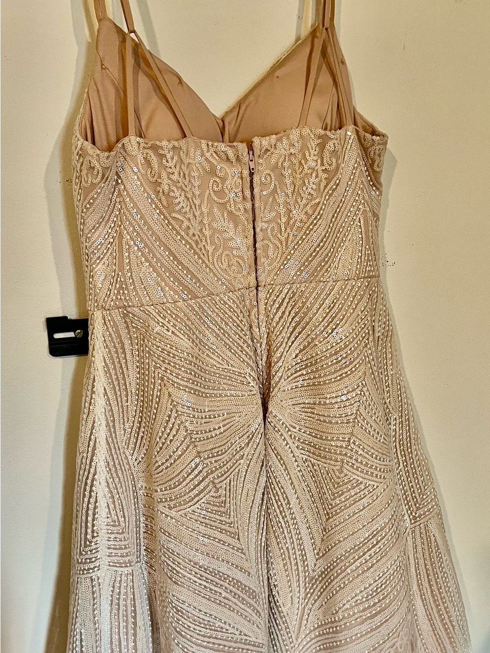 City Triangles Blush Beaded Strapless Fit-and-Flare Dress - Picture 4 of 9
